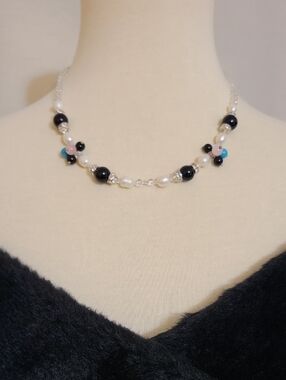 Multi-color Beads with Fresh Water Pearls Necklace